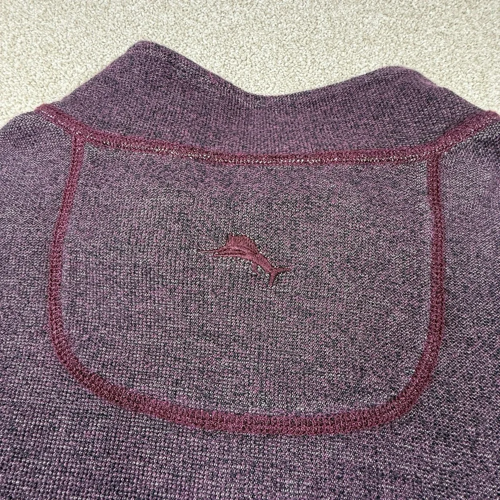 Tommy Bahama Bayview 1/2 Zip Reversible Pullover Sweater Men's XXL Grape Wine